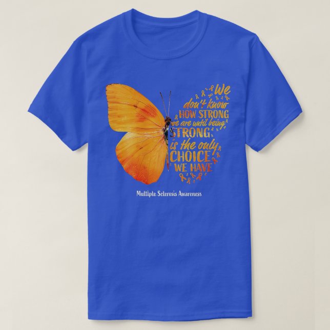 Camiseta Mujeres MS Mariposa Naranja Cinta de múltiples cle (Diseño del anverso)