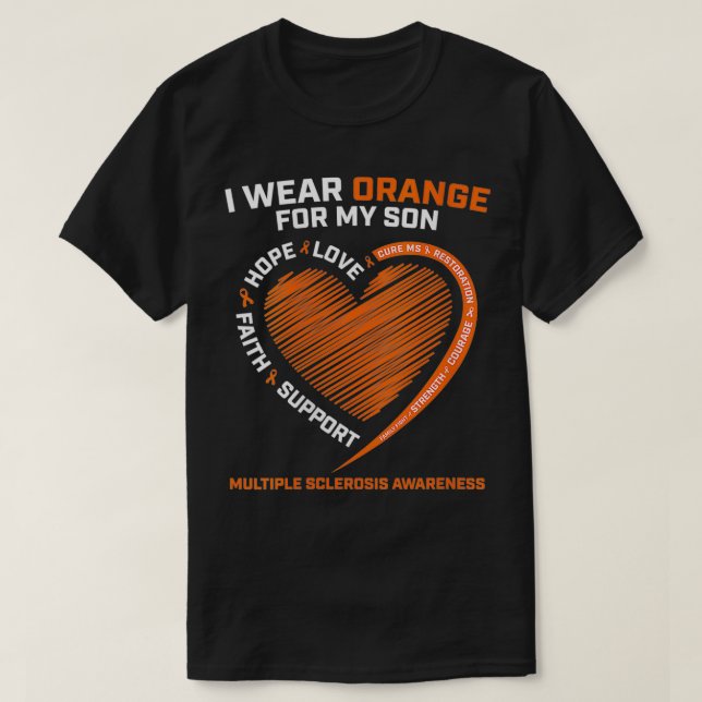 Camiseta Mujeres MS Yo Uso Naranja Para Mi Hijo Esclero Múl (Diseño del anverso)