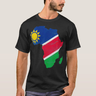 Camiseta Mujeres Namibia Bandera África Continente Silhouet