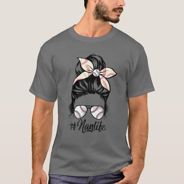 Camiseta Mujeres Nan Life Softball Béisbol Día de la Madre  (Anverso)