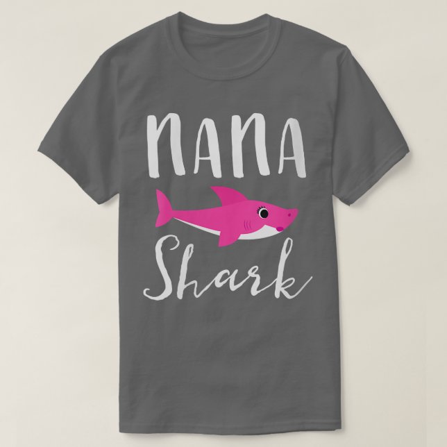 Camiseta Mujeres Nana Shark Abuela Abuela Pink Shark G (Diseño del anverso)