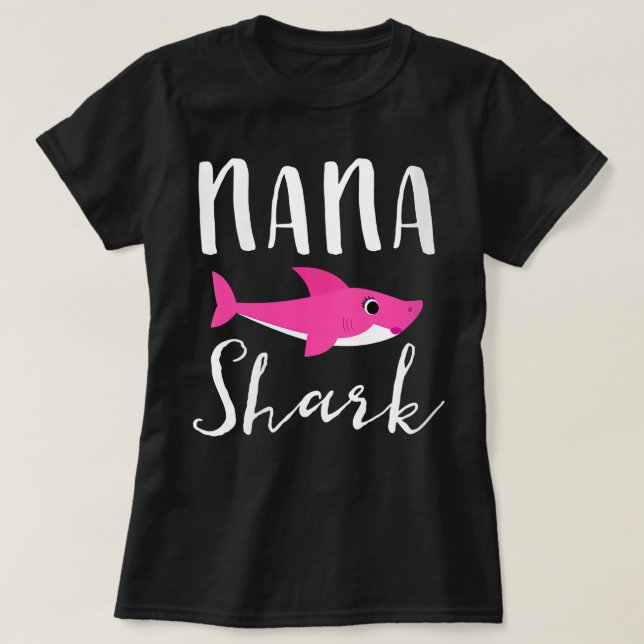 Camiseta Mujeres Nana Shark Abuela Abuela Pink Shark G (Diseño del anverso)
