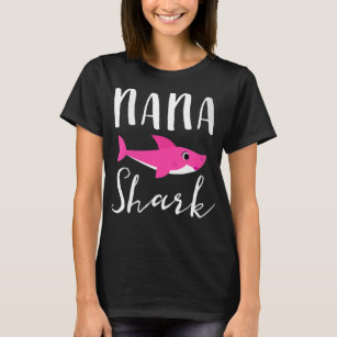 Camiseta Mujeres Nana Shark Abuela Abuela Pink Shark G