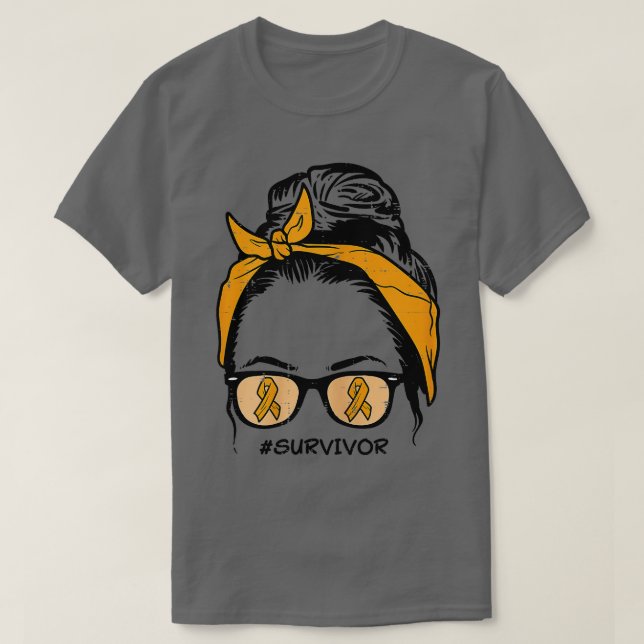 Camiseta Mujeres Naranja de un Bun Ribbon Sobreviviente de  (Diseño del anverso)