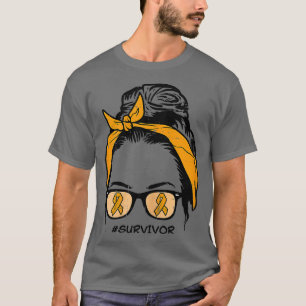 Camiseta Mujeres Naranja de un Bun Ribbon Sobreviviente de