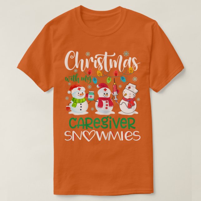 Camiseta Mujeres Navidades con mi cuidadora Snowmiers Steth (Diseño del anverso)