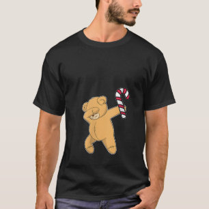 Camiseta Mujeres Navidades Dabbing Teddy Bear Candy Cane Da
