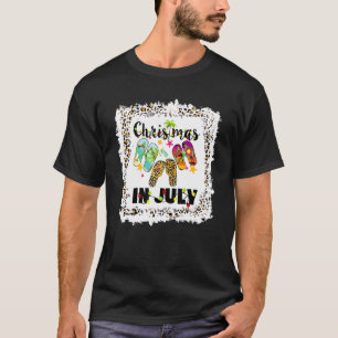 Camiseta Mujeres Navidades De Flip Flop De Leopardo Envejec