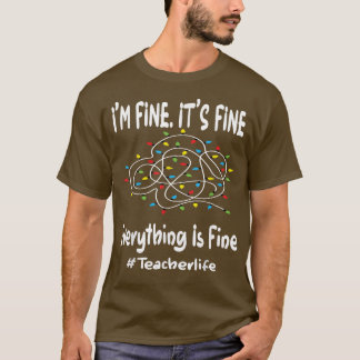 Camiseta Mujeres Navidades divertidas Luces 2021 Todo es Fi