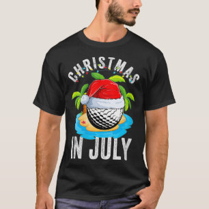 Camiseta Mujeres Navidades en julio Golf Ball Santa Hat Sum