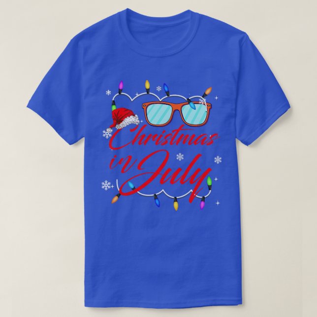 Camiseta Mujeres Navidades en julio Santa Hat Gafas de sol  (Diseño del anverso)