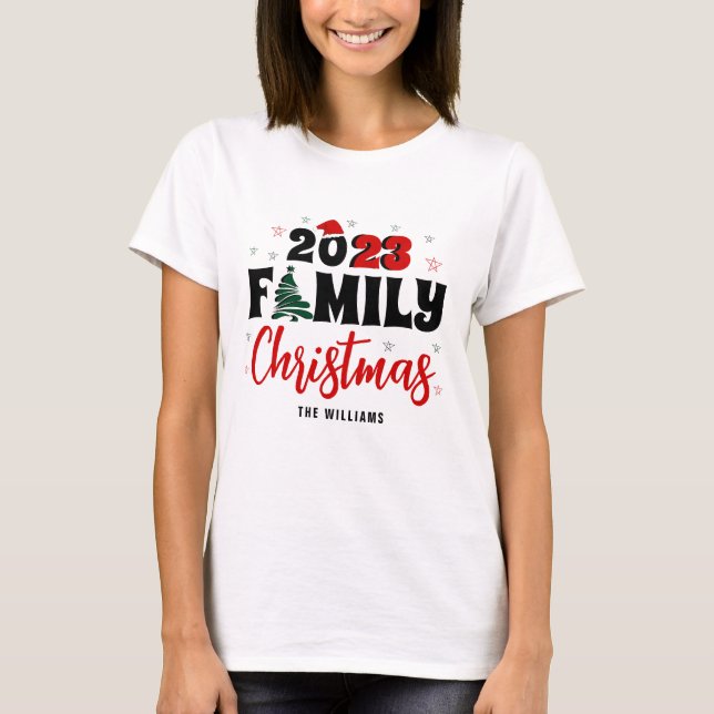 Camiseta Mujeres Navidades familiares que comparan anualmen (Anverso)