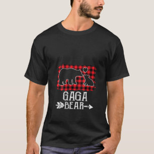 Camiseta Mujeres Navidades Gaga Bear Navidades Red Plaid Bu