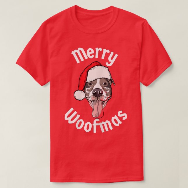 Camiseta Mujeres Navidades merry Woofmas Navidades gracioso (Diseño del anverso)