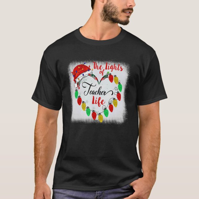 Camiseta Mujeres Navidades Santa Hat Las luces del profesor (Anverso)