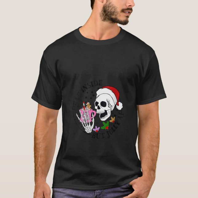 Camiseta Mujeres Navidades Skeleton Coffee Detrás Pero J (Anverso)