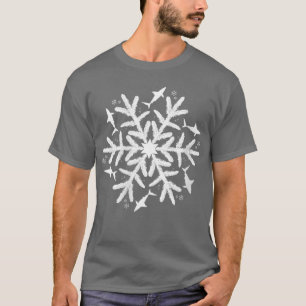 Camiseta Mujeres Navidades Tiburón copo de nieve regalo tib