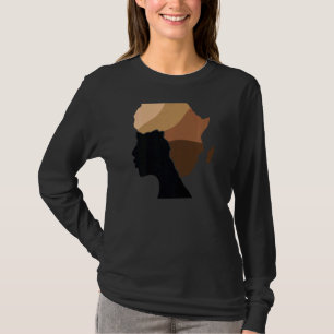 Camiseta Mujeres Negras África Mapa Hair Melanin Blm Pro