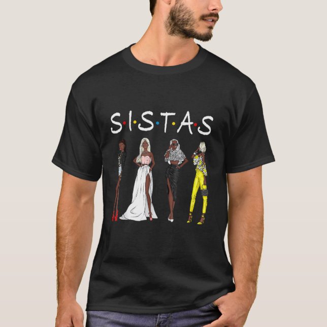 Camiseta Mujeres negras afroamericanas Reina negra Sistas B (Anverso)