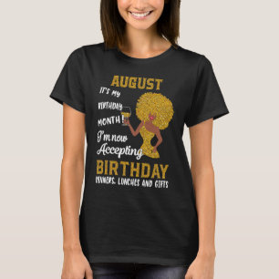 Camiseta Mujeres Negras Agosto Cumpleaños Leo Queens Virgo 
