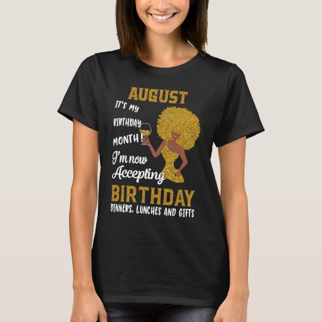 Camiseta Mujeres Negras Agosto Cumpleaños Leo Queens Virgo  (Anverso)