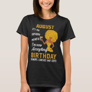 Camiseta Mujeres Negras Agosto Cumpleaños Leo Queens Virgo 