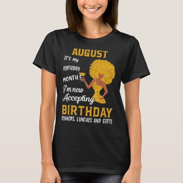 Camiseta Mujeres Negras Agosto Cumpleaños Leo Queens Virgo  (Anverso)