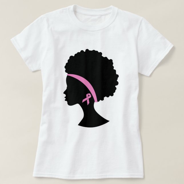 Camiseta Mujeres negras con cáncer de mama, afroamericanas (Diseño del anverso)