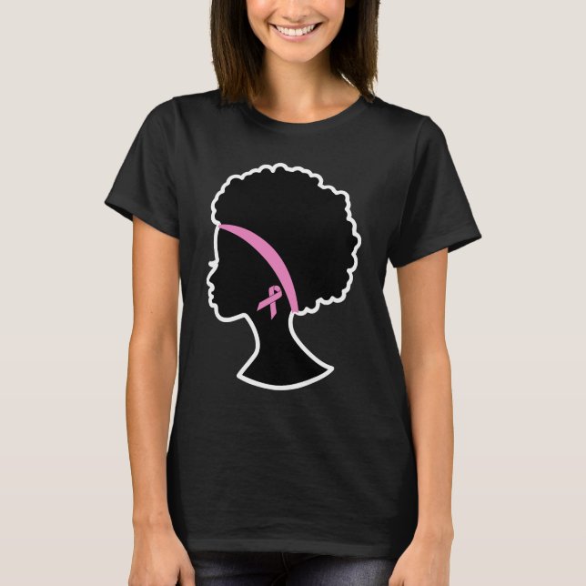 Camiseta Mujeres negras con cáncer de mama, afroamericanas (Anverso)