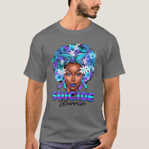 Camiseta Mujeres negras con el pelo Verde azulado