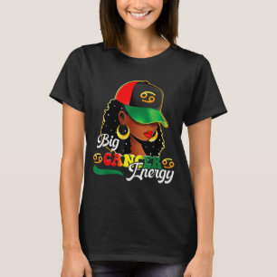 Camiseta Mujeres Negras Energía de Cáncer Chicas Afro Astro
