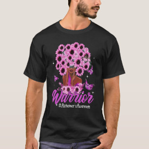 Camiseta Mujeres negras guerreras girasol Hair Alzheimer's 