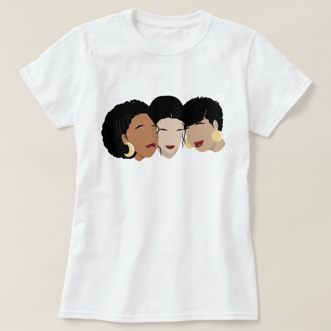 Camiseta Mujeres negras, hermanas amigas (Diseño del anverso)