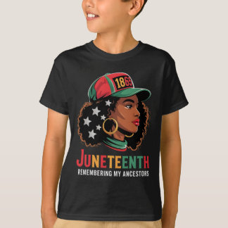Camiseta Mujeres Negras Juneteenth Recordando a Mis Antepas