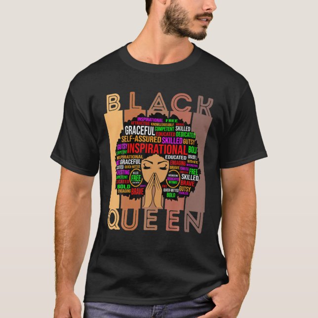 Camiseta Mujeres negras Melanin profesora Reina afro Chica  (Anverso)