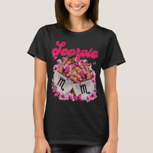 Camiseta Mujeres Negras Nails Zodiac Cumpleaños Scorpio Rei