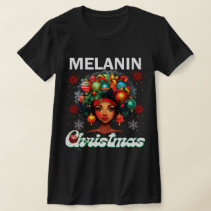 Camiseta Mujeres negras Navidades melanin sista Xmas Sistas