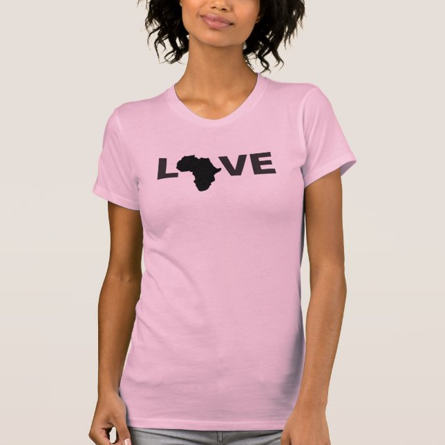 CAMISETA MUJERES NEGRAS ' S DE L-VE ÁFRICA (Anverso)