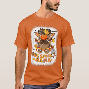 Camiseta Mujeres negras una espeluznante mamá Messy Bun Hal