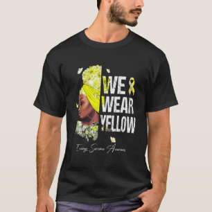 Camiseta Mujeres negras usamos alas amarillas en el sarcoma