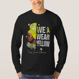 Camiseta Mujeres negras usamos alas amarillas en el sarcoma