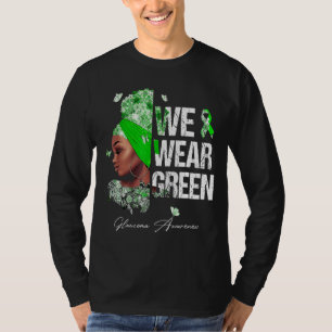 Camiseta Mujeres negras usamos conciencia verde del glaucom