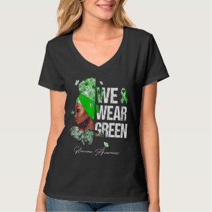 Camiseta Mujeres negras usamos conciencia verde del glaucom