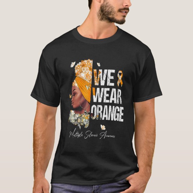 Camiseta Mujeres negras usamos esclerosis múltiple Naranja  (Anverso)