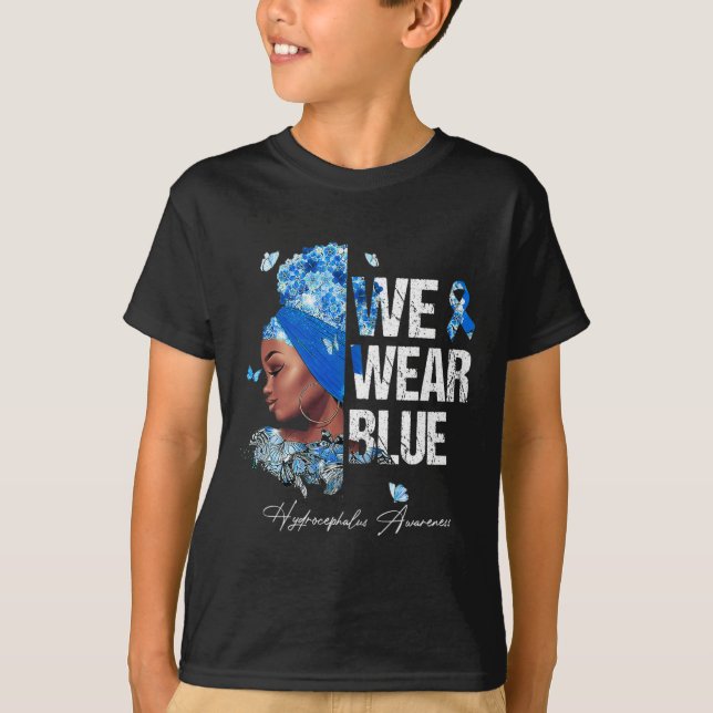 Camiseta Mujeres Negras Usamos Hidrófano Azul Conciencia (Anverso)