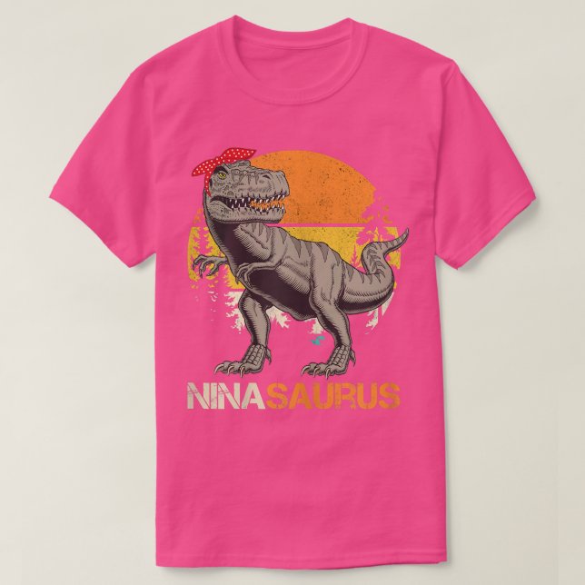 Camiseta Mujeres Ninasaurus T rex dinosaurios Nina Saurus M (Diseño del anverso)