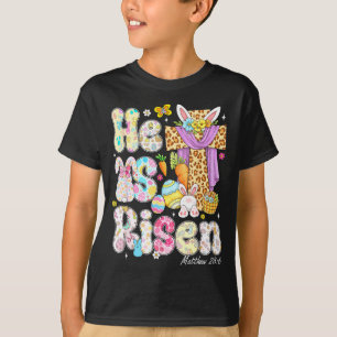 Camiseta Mujeres Niños Él Resucitó Jesús Cristiano Feliz