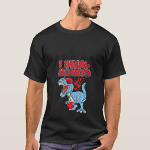 Camiseta Mujeres Niños Robo Corazón Para Rex Dinosaurio Va