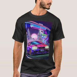Camiseta Mujeres Nissan Skyline Gt-R34 Vaporwave