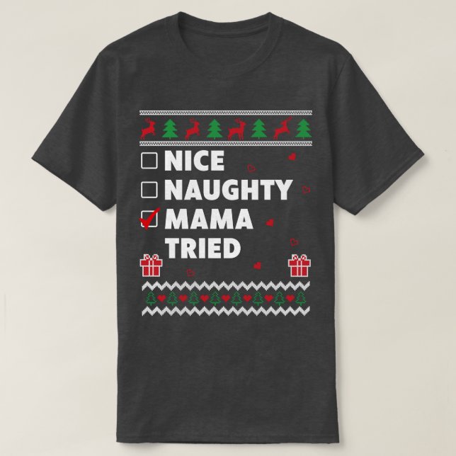 Camiseta Mujeres Niza Lista traviesa Navidades feos Diseño  (Diseño del anverso)